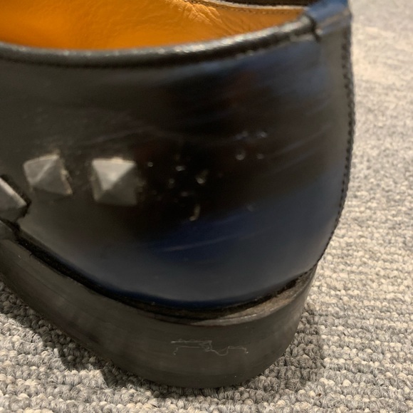 Designer Valentino Garavani Men's Studded Black & Blue Laceup Oxford Shoes - Picture 11 of 12